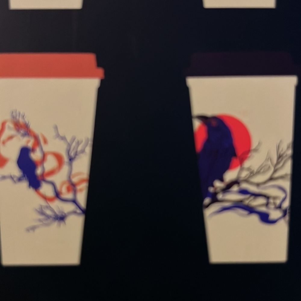 🎃NEW👻Starbucks 2022 Fall Halloween Box of 6 Glow in the Dark Reusable Hot Cups - Picture 3 of 5